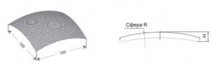 Минипластина сетчатая сферическая 100х100 мм